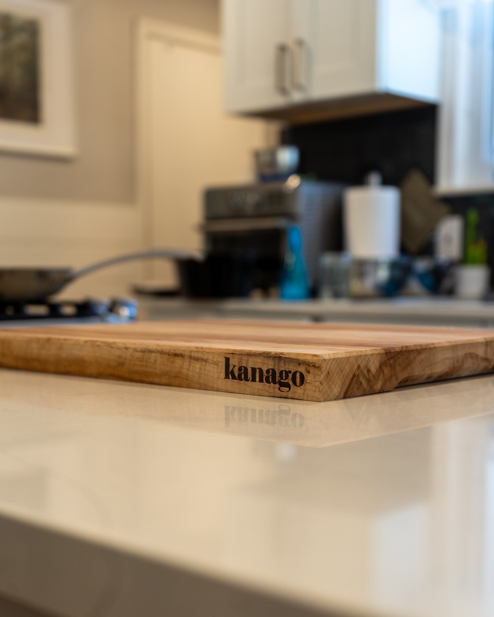 kanago branded cutting board - on the scene shots