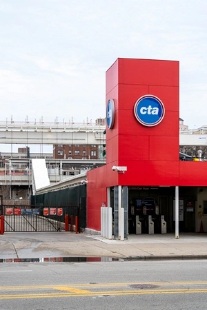 continuing work on a CTA train station