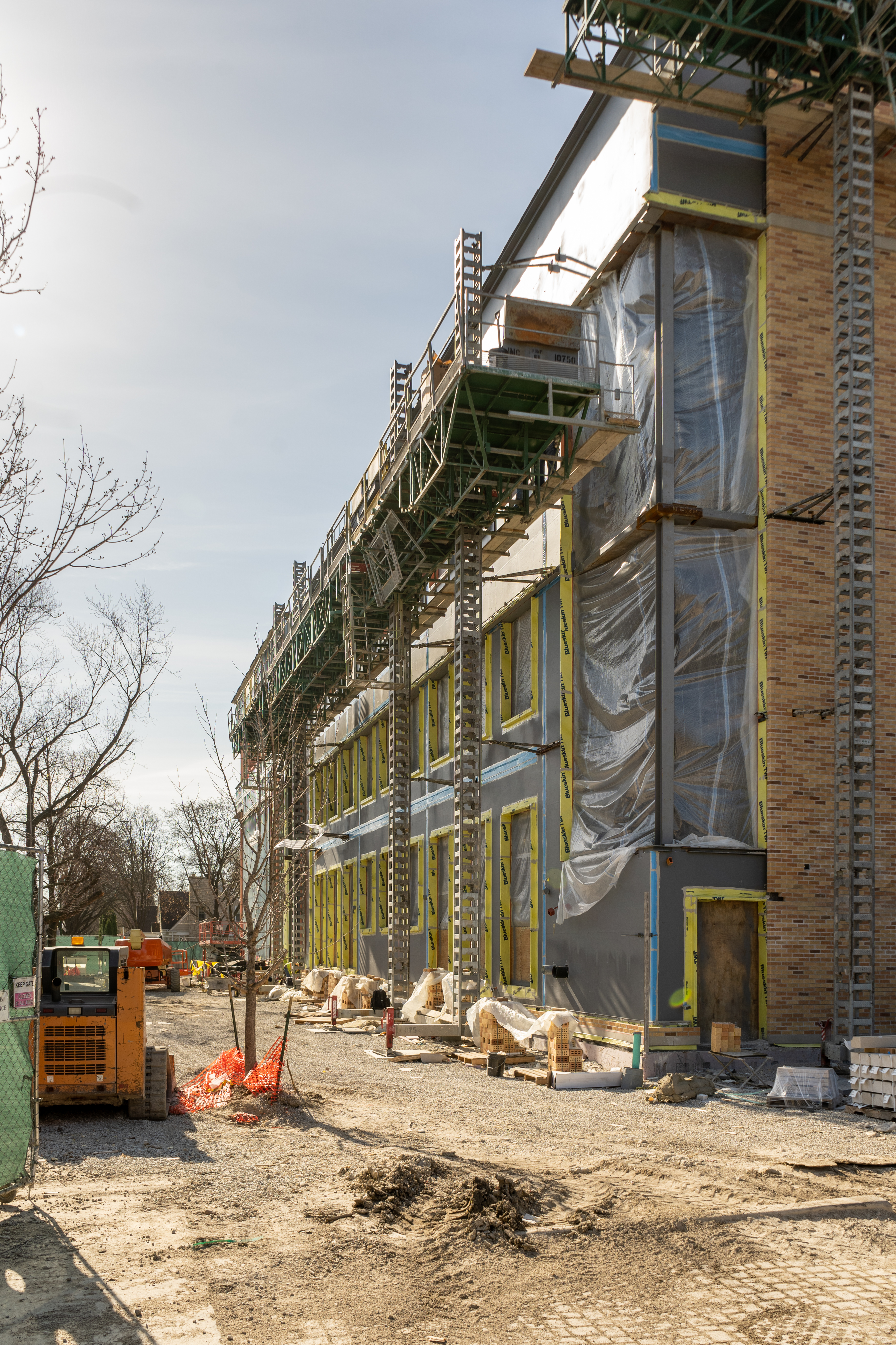 LEED v4 Gold School addition facade construction