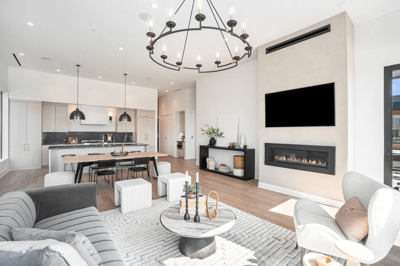 Living room area - residiential real estate photography services for airbnb/vrbo property in Ann Arbor