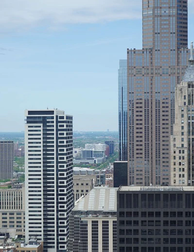 view out of commercial tenant office space.